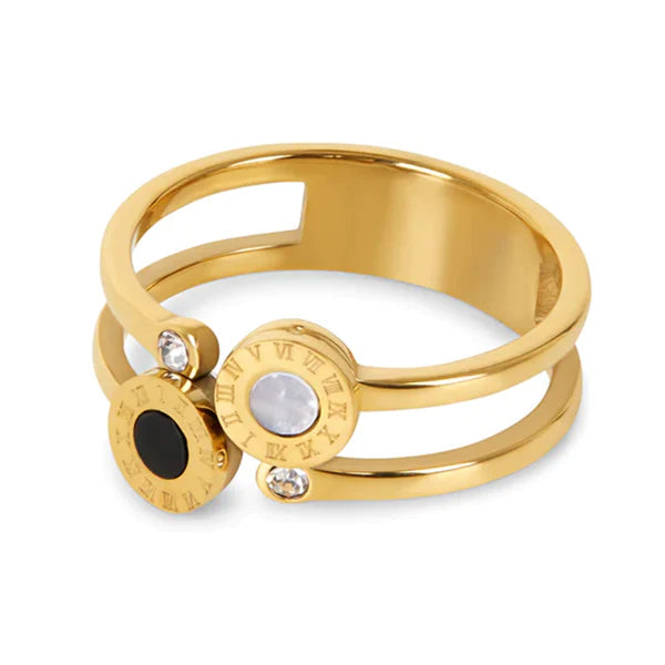 Anillo Roma con Piedra de Ónix y Circonita