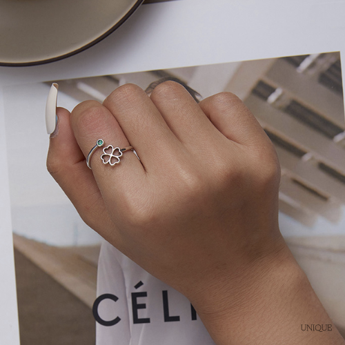 Anillo de la Suerte Trébol en Plata 925