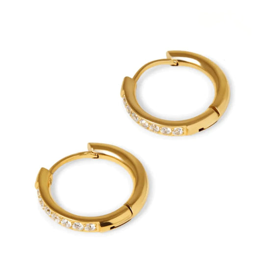 Pendientes Mini Aro Chapados en Oro de 18K