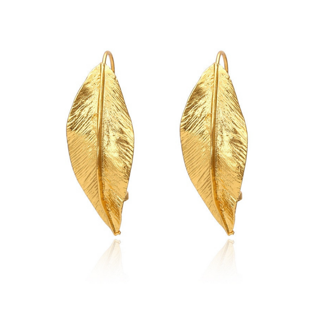 Pendientes Hoja Luks Chapados en Oro de 18K