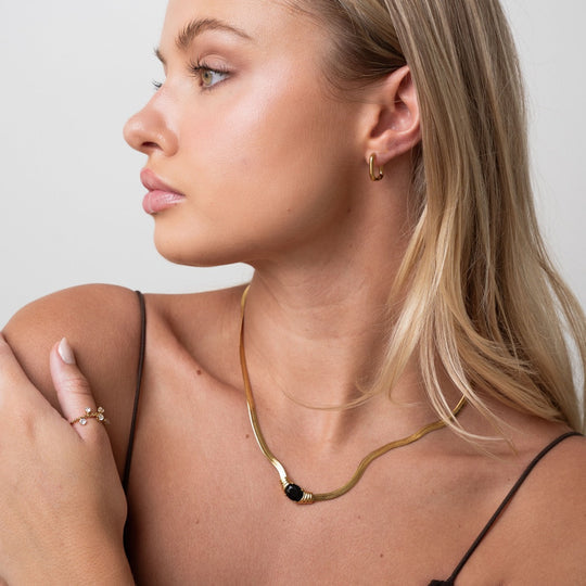 Pendientes de Aro Cuadrados Chapados en Oro de 18K