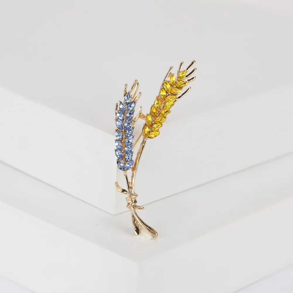 Broche Trigo con Cristales de Circonitas