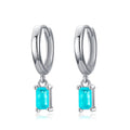 Pendientes de Plata de Aro con Colgante Turmalina Paraíba Azul