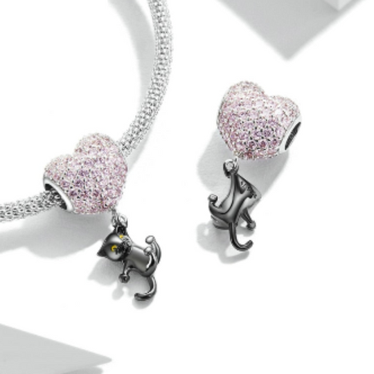 Charm Gatito Colgante - Plata 925